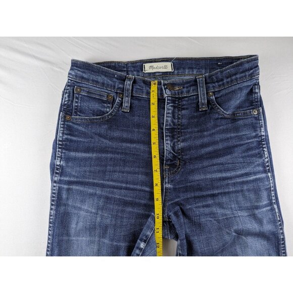 Madewell 10" High Riser Skinny Skinny Jeans Women's Size 27 Blue Distressed - Picture 5 of 9